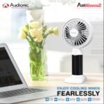 Audionic Airwaves 2 Portable Rechargeable FAN With Base Mobile Stand - Image 2