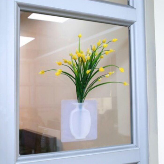 Sticky Vase Wall Mounted Plant Holder Decorative Flower Display Vase Wall Decor - Image 7