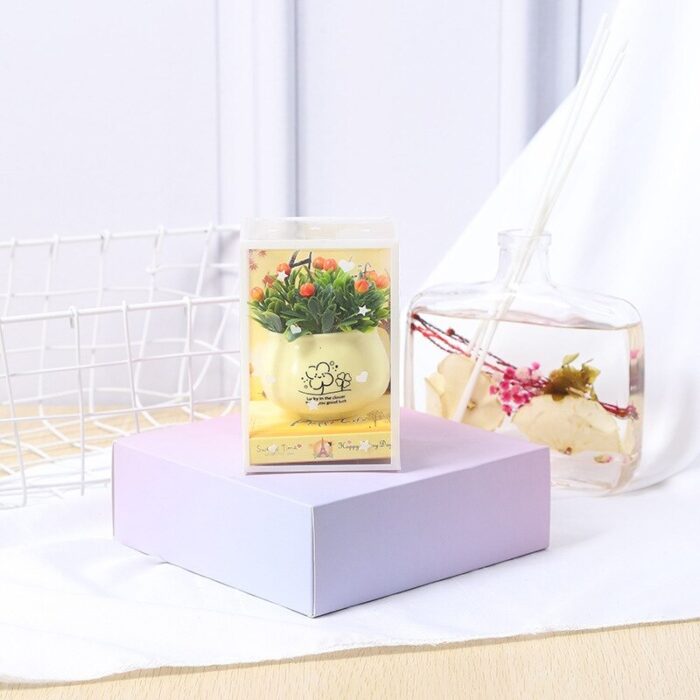 Lovely Simulation Green Rose Bonsai Plant Small Potted Garden Small Ornament Set Room Decoration - Image 6
