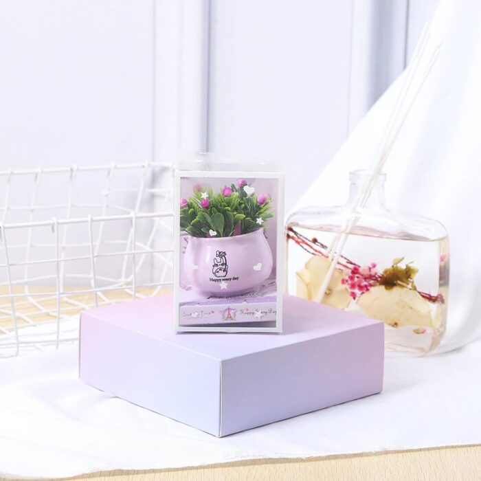 Lovely Simulation Green Rose Bonsai Plant Small Potted Garden Small Ornament Set Room Decoration - Image 4