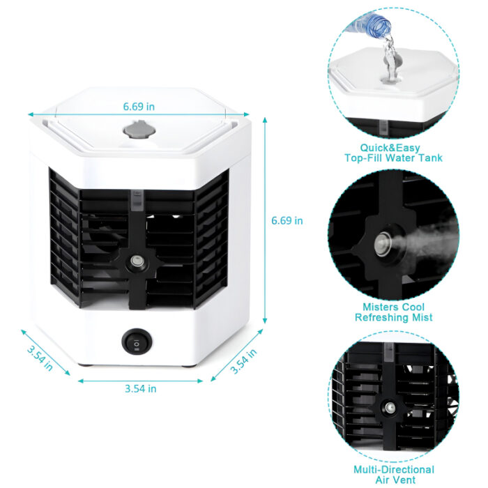 Ultra-Pro Arctic Cool Mini Portable Lightweight USB Air Cooler With 2x Cooling Power - Image 5