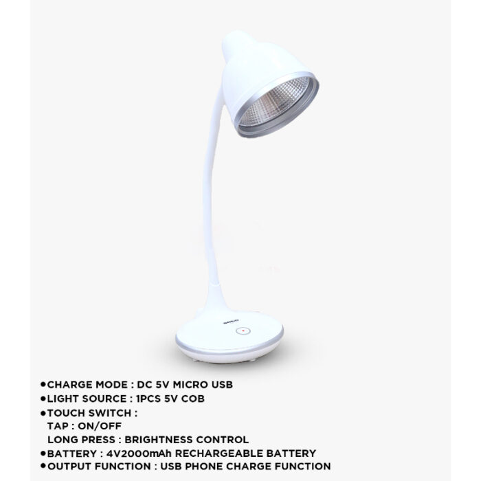 JPN-1301 Sogo Rechargeable Table/Desk Portable And Stylish Lamp - Image 3