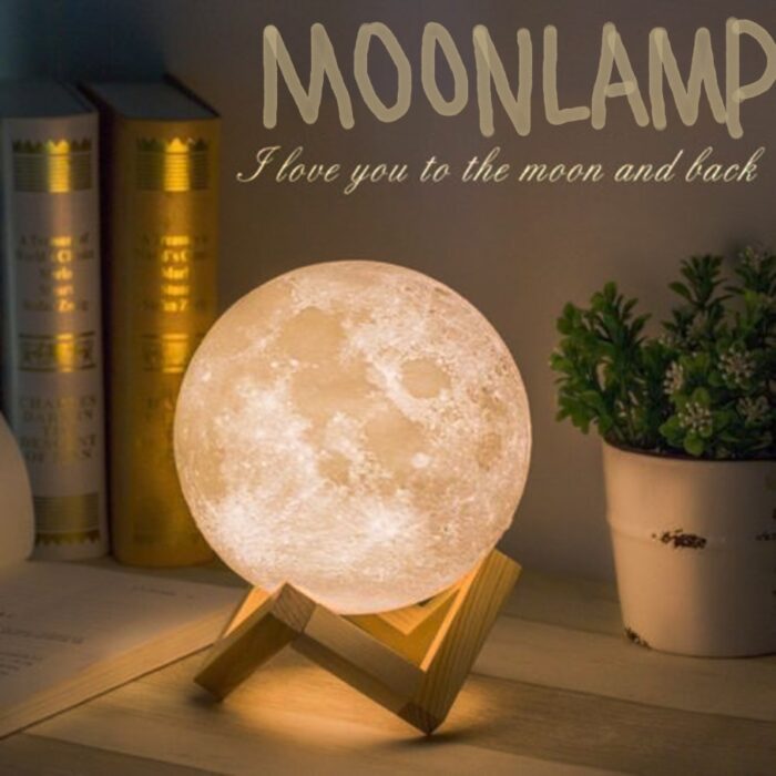 3D Magical Moon LED Night Light Desk Lamp USB Rechargeable 7 Light Colors For Home Decoration - Image 1