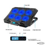 X6A Cooling Pad For 14-17 Inch Laptops 6 Fans Adjustable Stand LED Lights - Image 3