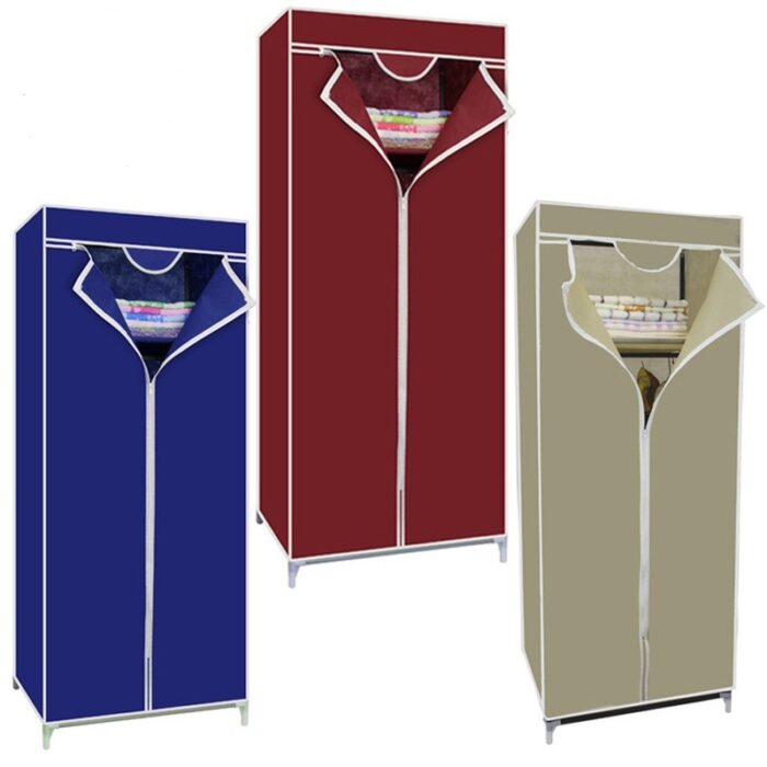 Clothes Closet Wardrobe Storage Organizer With Hanging Rack - Image 1