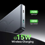Joyroom JR-PBM08 Pro 10000mAh Magnetic Wireless Power Bank with 20W Fast Charging, Ultra-Slim Metal Design, USB-C and Lightning Input - Image 2