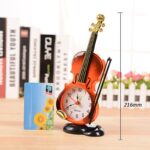 Creative Table Clock Student Violin Home Decor Fiddle Quartz Alarm Clock - Image 2