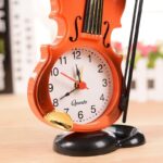 Creative Table Clock Student Violin Home Decor Fiddle Quartz Alarm Clock - Image 3