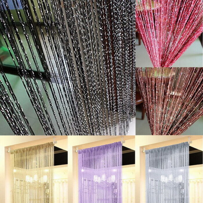 100cmX200cm Glitter Tassel Curtain String Door Room Panel Divider Window Decorative - Image 1