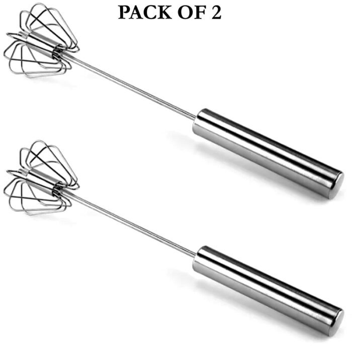 Pack Of 2 Stainless Steel Hand Pressure Rotating Semi-Automatic Mixer Coffee Milk Mixing Tools - Image 8
