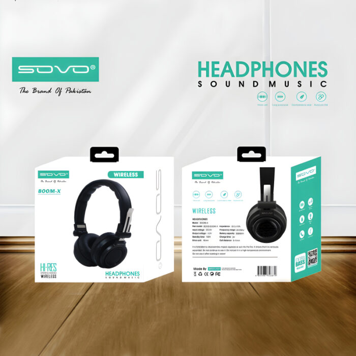 SOVO Boom-X Hi-Res Premium Sound Stereo Wireless Headphones - Image 1