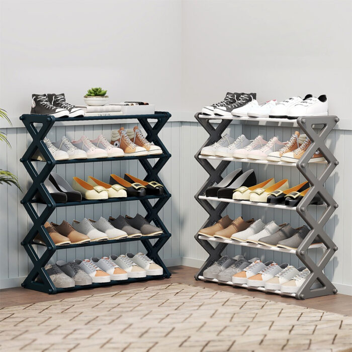 5 Layers X-Type Foldable Fashion Shoe Organizer Stand - Image 7