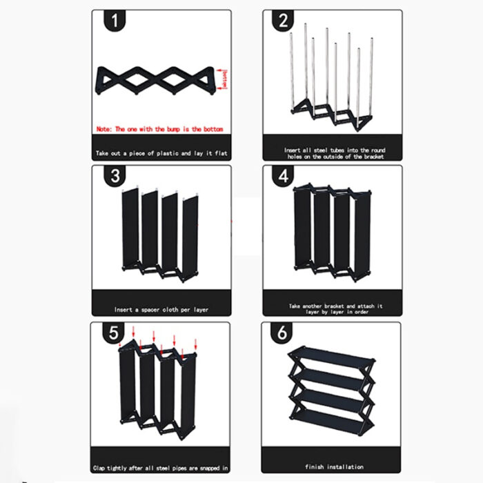 5 Layers X-Type Foldable Fashion Shoe Organizer Stand - Image 6