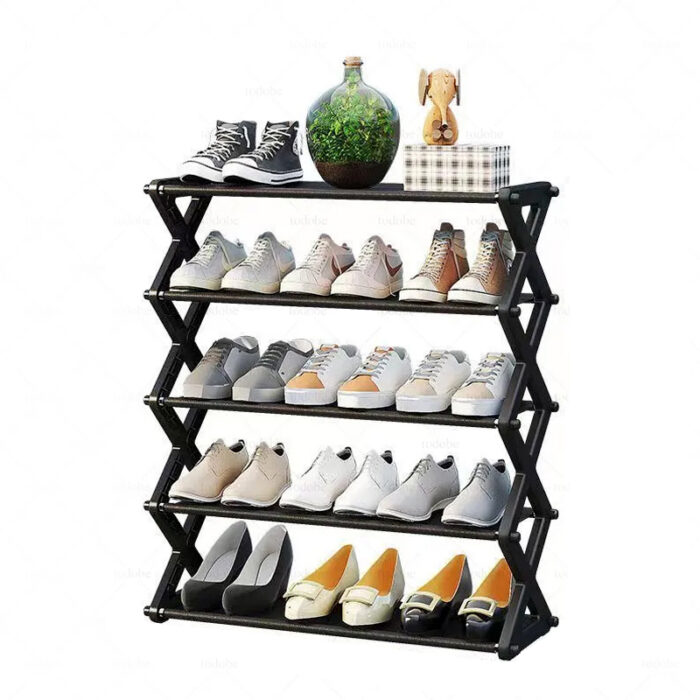 5 Layers X-Type Foldable Fashion Shoe Organizer Stand - Image 9