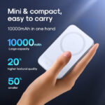 Joyroom JR-W020 Magnetic Wireless Power Bank in Black – 10000mAh Capacity with MagSafe Compatibility for Seamless Charging