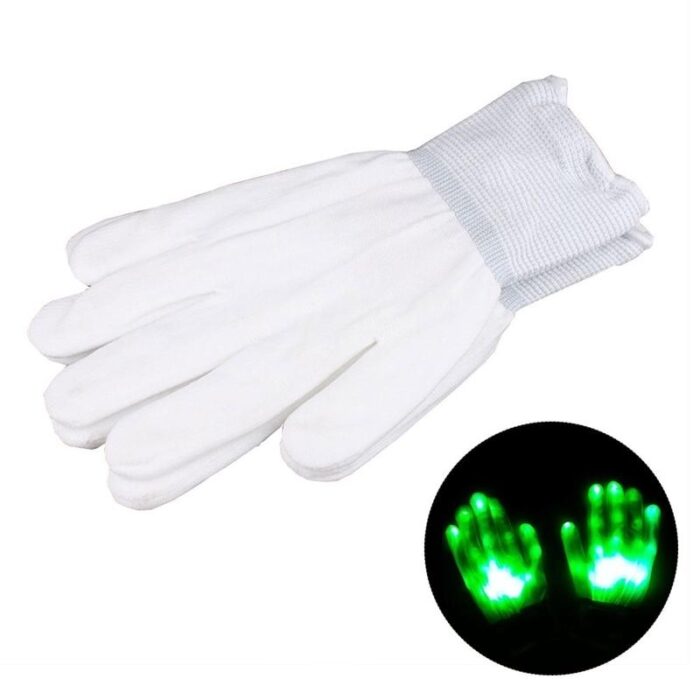 1 Pair LED Glowing Fingers Electro Rave Flashing Unisex Skeleton Gloves - Image 4