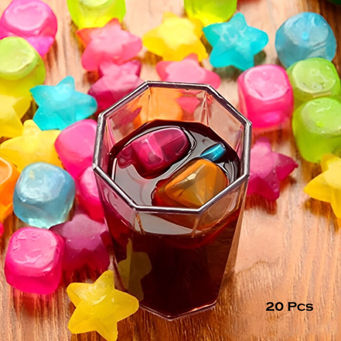 2 Packs Of 10 PCs Reusable Multi-Shaped Silicone Ice Cubes - Image 1