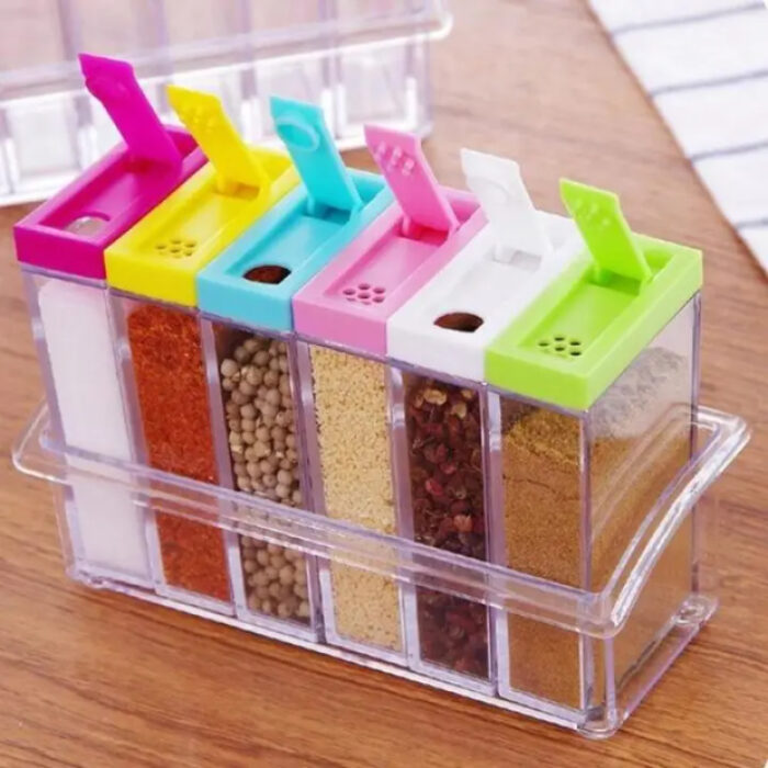 6 PCs Plastic Spice Shaker Seasoning Boxes Plastic Storage Container - Image 2