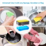 2-In-1 Liquid Soap Dispenser Soap Pump Sponge Caddy Manual Press With Washing Sponge - Image 3