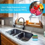 2-In-1 Liquid Soap Dispenser Soap Pump Sponge Caddy Manual Press With Washing Sponge - Image 5