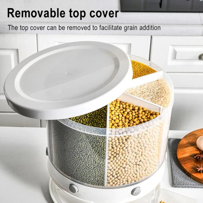 10 Kg 6-In-1 Kitchen Food Container Organizer With 360 Degree Rotatable Design - Image 2