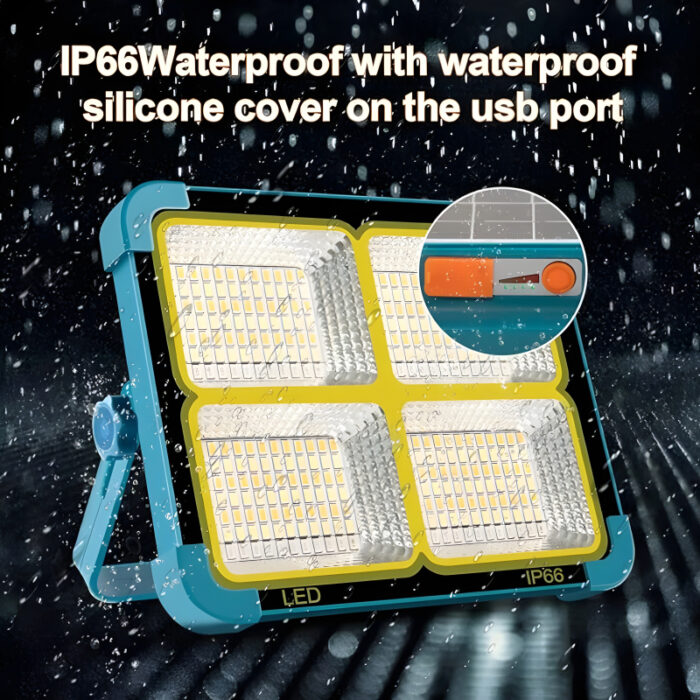 UXI 100-Watt Multifunctional Rechargeable LED Solar Flood Light With Removable Solar Plate - Image 9