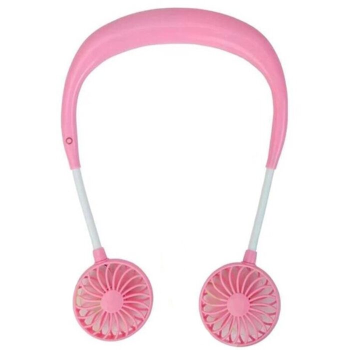 Hand Free Sports Dual Fan Portable Neck Band Hanging USB Battery Rechargeable Mini Cooler Fan - Image 8