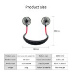 Hand Free Sports Dual Fan Portable Neck Band Hanging USB Battery Rechargeable Mini Cooler Fan - Image 7