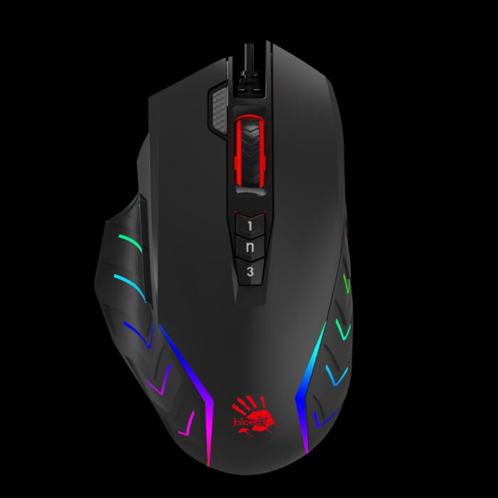 J95s Bloody 8000 CPI Ultra Core 3 & 4 Activated 2-Fire RGB Animation Gaming Wired Mouse - Image 4