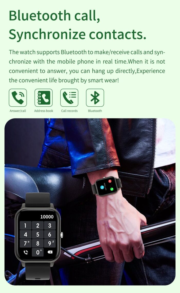 W26 Bluetooth Call Music Player Heart Rate Monitor Smart Split Screen Smart Watch - Image 6