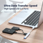 Aluminium Shell Portable 4 Ports USB 3.0 Adapter - Image 4