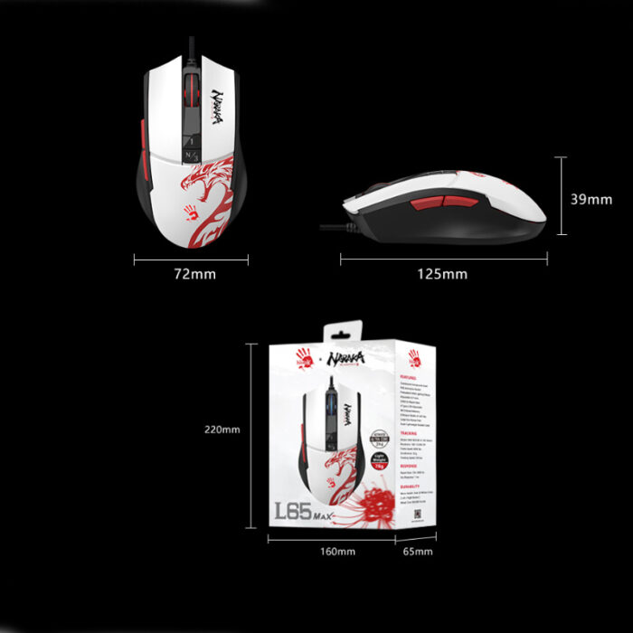 L65 Max Naraka 12000 CPI, Ultra Core 3 & 4 Activated Lightweight Design RGB Gaming Wired Mouse - Image 3