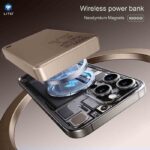 LITO LP01 Compact And Portable Bronze 10,000mAh Wireless Magnetic MagSafe Power Bank with 15W Wireless & 20W Fast Chargingp - Image 4