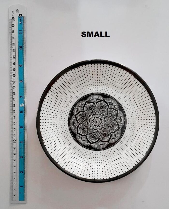 Set Of Three Printed Dinner Plates Double Glazed Melamine Small Medium-Large Size - Image 3