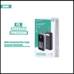 SOVO P3 Multi-Functional 30000mAh Ultra-Large Capacity Power Bank With Built-In 3 Cables And Flashlight