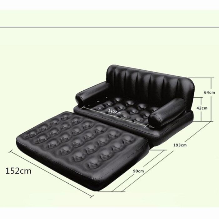 5 In 1 Foldable Inflatable Sofa Multifunctional Furniture Garden Bedroom Sofa Portable Camping Bed For 2 Person - Image 4
