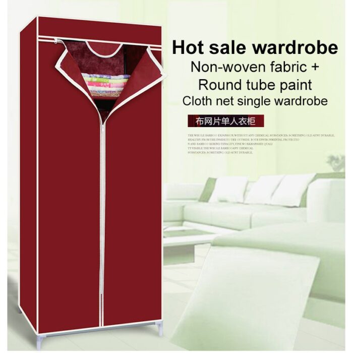 Clothes Closet Wardrobe Storage Organizer With Hanging Rack - Image 3