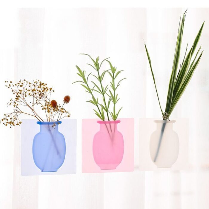 Sticky Vase Wall Mounted Plant Holder Decorative Flower Display Vase Wall Decor - Image 8