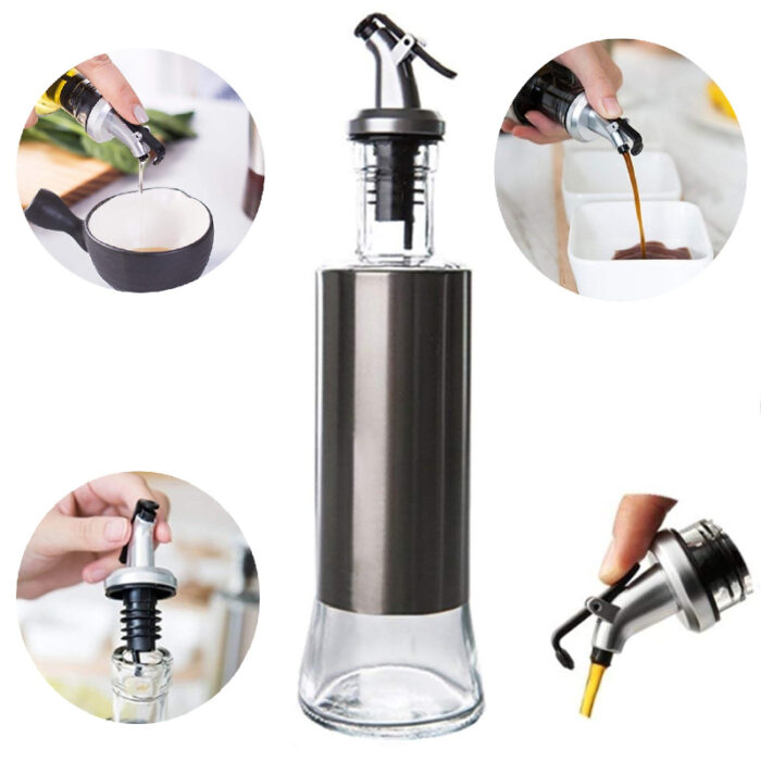 500ml High-Quality Stainless-Steel Covered Smart Glass Oil Bottle - Image 11