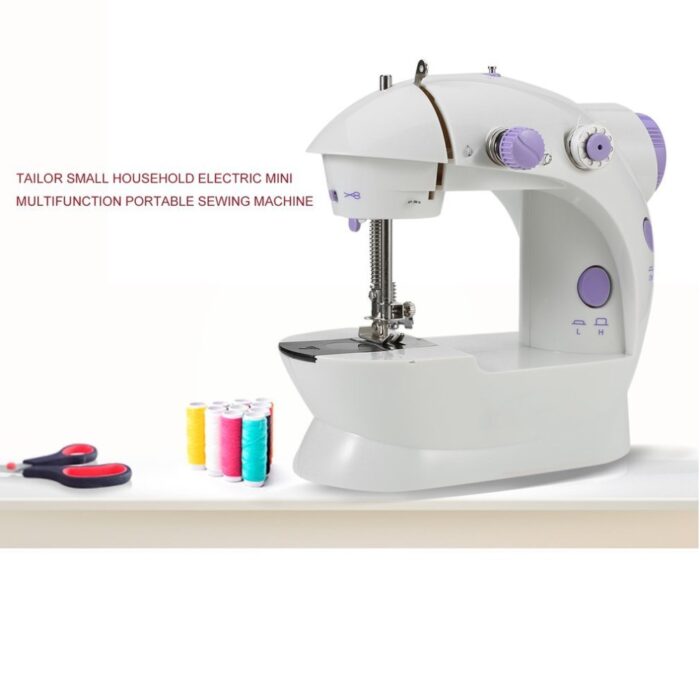 Electric Mini Sewing Machine Home Hand Machine Lock Stitch Adjustment With Light Handheld Portable Machine - Image 3