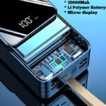 SOVO P3 Multi-Functional 30000mAh Ultra-Large Capacity Power Bank With Built-In 3 Cables And Flashlight - Image 3