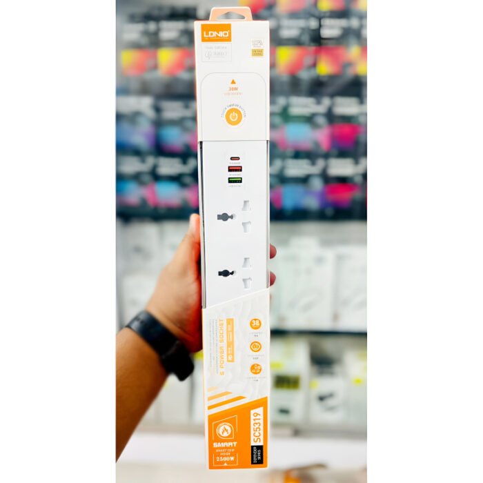 LDNIO SC5319 Power Strip 2500W Multi-Socket Extension With 5 AC Outlets And 3 USB Ports - Image 16
