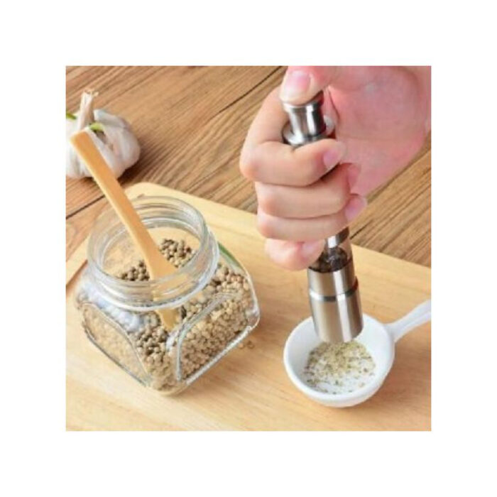 One Handed Operation Thumb Push High Quality Stainless Steel Spice Grinder - Image 8