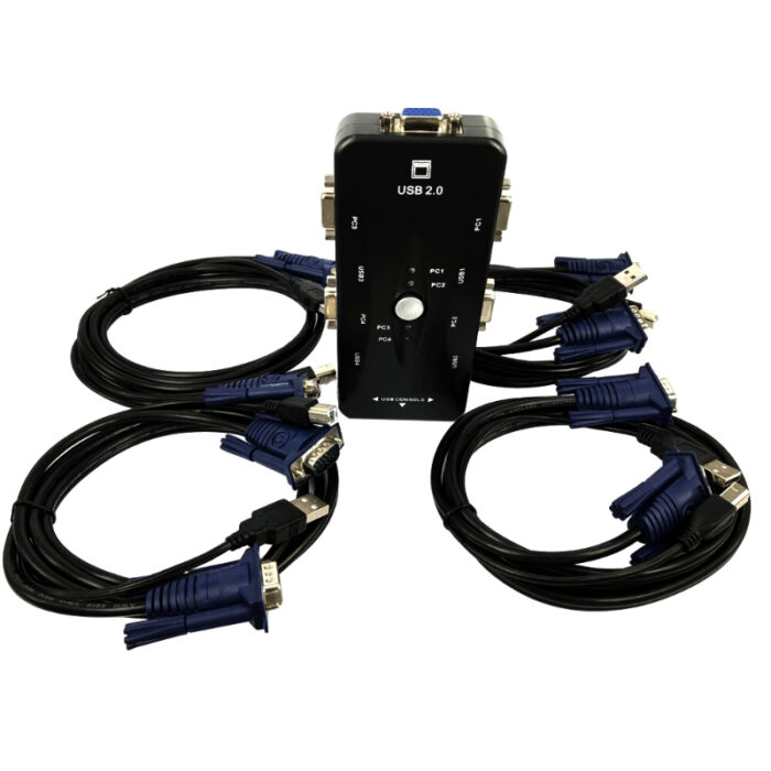 4 Port USB 2.0 KVM Switch Box Universal Adapter - Image 3