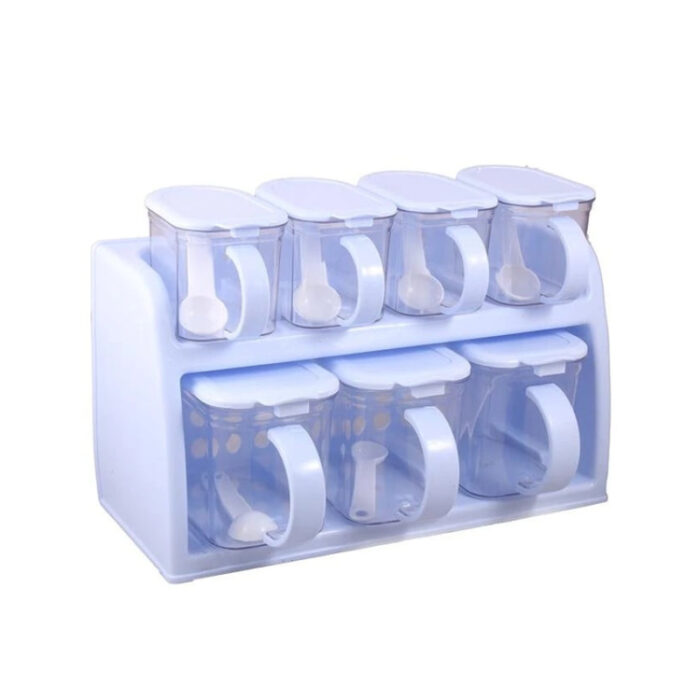 Premium Quality 2 Tier Set Of 7 Jars Spice Rack - Image 6