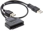 High Speed Dual USB 2.0 To 2.5″ SATA Hard Disk Drive Adapter W/UASP SATA To USB 2.0 Converter For SSD/HDD - Image 3