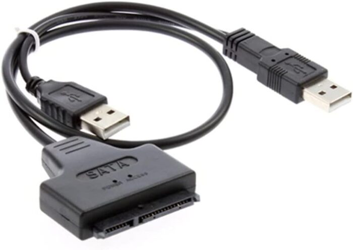 High Speed Dual USB 2.0 To 2.5″ SATA Hard Disk Drive Adapter W/UASP SATA To USB 2.0 Converter For SSD/HDD - Image 3