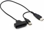 High Speed Dual USB 2.0 To 2.5″ SATA Hard Disk Drive Adapter W/UASP SATA To USB 2.0 Converter For SSD/HDD - Image 2