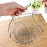 Chef Basket Dry Drain Rack Stainless Steel Multi Function Folding Fruit Basket Kitchen Tool - Image 7