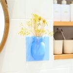 4 PCs Sticky Vase Wall Mounted Plant Holder Decorative Flower Display Vase Wall Decor